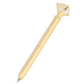 Crystal Ball Pens Ballpoint Pen,Metal Ballpoint Pen with Rhinestone Decoration Gift Stationery Office Supplies(Gold)