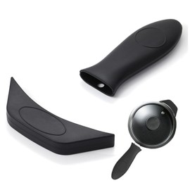 2PCS Cast Iron Handle Cover - Heat Resistant Silicone Handle for Cast Iron Skillet, Protective Cast Iron Handle Sleeve for Frying Pans, Griddles & Cookware, Durable Pot Holders for Hot Handles (B)