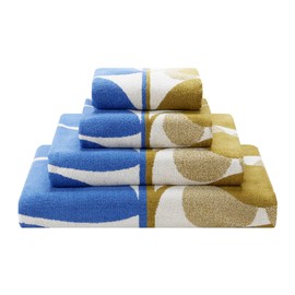 Orla Kiely Bathroom Towels in Stem Bloom Duo, Blue FawnSize: Bath Sheet, 100x150cm