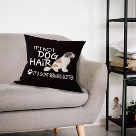 JIMOWANG Saint Bernard Dog Throw Pillow Case Modern Cushion Cover Square Pillow Cover Decoration for Sofa Bed Chair Car 18 x 18 Inch