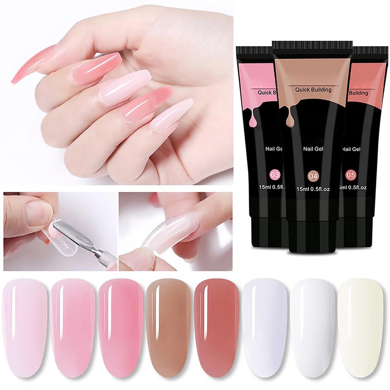 Gel Nails Set Nail Gel Set with Nail File Brush