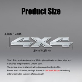 Car Exterior Emblems Badge 3D Sticker Decal, 4x4 Emblem Sticker, 3D Fender Badge Decal, 4 x 4 Emblem Nameplate Decal Rear Emblem Badge for Cars, SUVS, Trucks