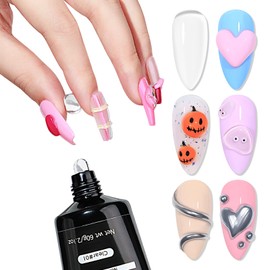 MIZHSE Solid Builder Gel, 2.1oz/60g Clear Builder Gel for Nails 3D Nail Gel Non-sticky Simple Sculpture Molding Gel for Beginner & Professional DIY Salon Nail Art Design Home Manicure