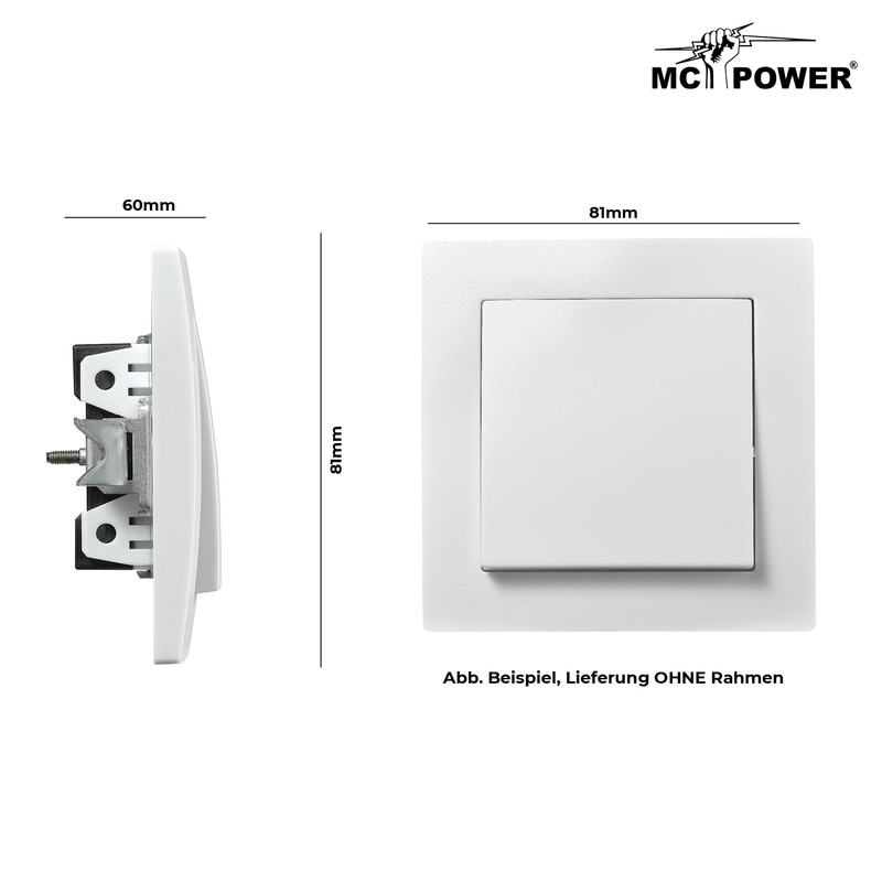 McPower Flair Button, 250 V ~ / 10 A, Flush-Mounted