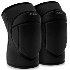 Queen Wear Volleyball Knee Pads for Men and Women – Perfect Protection for Indoor Sports, Ballet, Modern Dance – Sleek Black 4Pro (M)