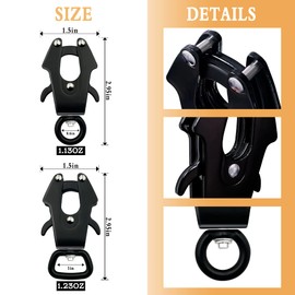 2 Pcs Frog Clip Dog Leash Clasp 360 Degree Swivel Clip Heavy Duty Quick Release and Locking Dog Leash Buckle for Linking Pet Collar (S (Square+Round))