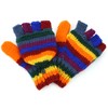 LOUDelephant Chunky Wool Knit Fingerless Shooter Gloves - Stripe -