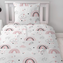 CINYE Regenbogen Bettwäsche 135x200 Kinder Rosa Bettwäsche-Sets Junge Mikrofaser Bettbezug und 1 Kissenbezug 80x80 cm……