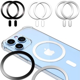 Python Trend One Metal Ring Adhesive Sticker Rings for iiPhone 12 13 14 15 Case Converter Kit Accessories, Magnetic Car Magnet Mount Adapter Metal Rings (not Magnet), Black, White, Silver