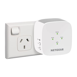 NETGEAR WiFi 5 Range Extender (EX6110) - Add up to 110 sq. m., 20 devices, AC1200 Dual Band Wireless Signal Booster & Repeater (up to 1200Mbps Speed), Easy Setup, Compact Wall Plug Design, White
