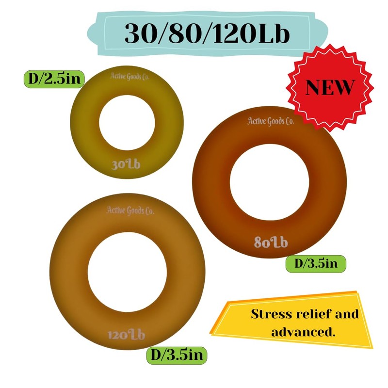 ActiveGoodsCo Hand & Forearm Exerciser - Single ring or Set,
