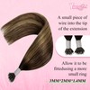 YoungSee 14 inch Nano Beads Hair Extensions Brown Ombre Remy