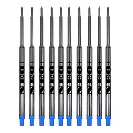 UK Seller! Sets of Pen Refills Compatible with Waterman Ballpoint Pens. Medium Point Ballpoint Soft Roll Refills (Set of 10 Blue Ink)