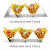 Lecute Plato Tacos Acero Inoxidable Bandeja Tortillas Sujetador Ch