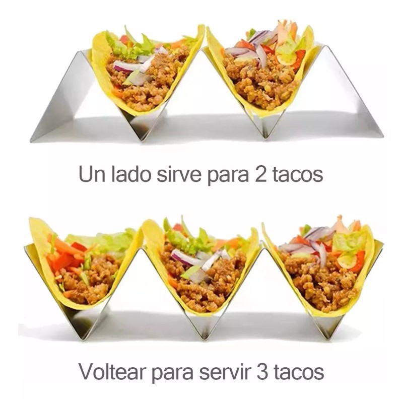 Lecute Plato Tacos Acero Inoxidable Bandeja Tortillas Sujetador Ch