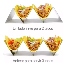 Lecute Plato Tacos Acero Inoxidable Bandeja Tortillas Sujetador Ch