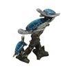 Triple Sea Turtle Statue on Coral Reef Base Ocean Decor