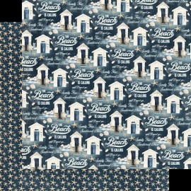 Graphic45 DIVE RIGHT IN (1 PC) 12x12 Scrapbooking Paper SHELLS SAND