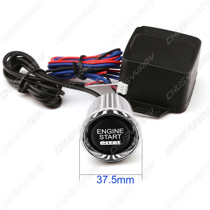 CHUSYYRAY Universal 12V Car Blue Illuminated Engine Start Switch Push
