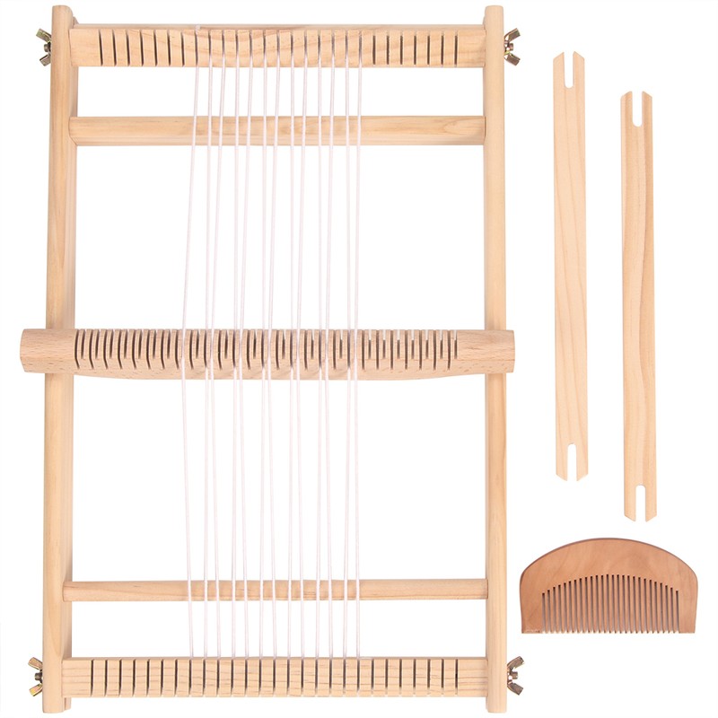 Wooden Weaving Loom Kit, S/M/L with Optional Yarn Bundle