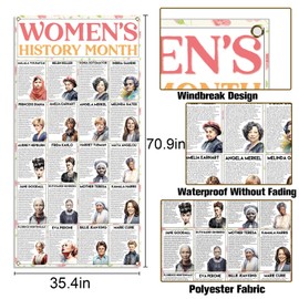 Buxiuer Buxiuer Womens History Month Door Banner Women in History Door Cover Pink National March Women's Day School Classroom Office Door Decoration