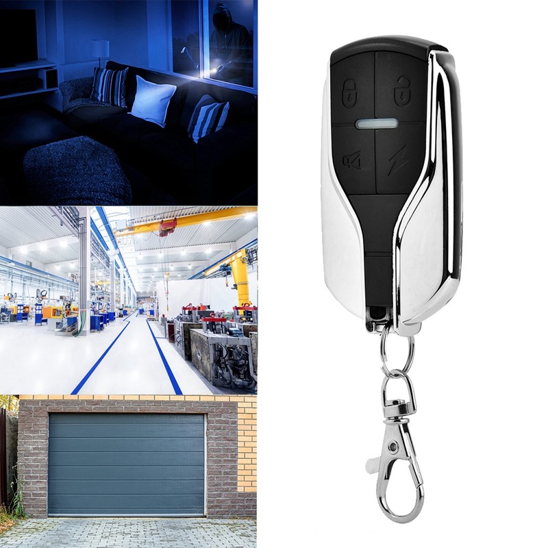 Learning Code Wireless Controller (Metal 4-Button Alarm Button Remote Control)