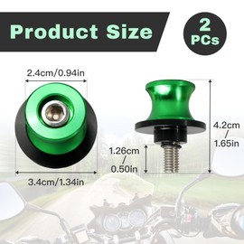 leruiyezs 2 Stück Ständeraufnahme M8 Bobbins Motorrad Schwingenadapter Für Montageständer Hinten Aus Aluminium CNC Gefräst Kompatibel Mit for Kawasaki Z650 Z900 Z1000SX ZX6R ZX10R Ninja 650 400 1000 G