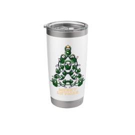Oh Liftmas Tree Kettlebell Dumbbell Ugly Christmas Sweater Stainless Steel Insulated Tumbler