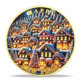 Winter Village Old Man with Gifts Coin | Festive Cheer & Holiday Village Medallion | Commemorative Gifts for Collectors and Seasonal Enthusiasts