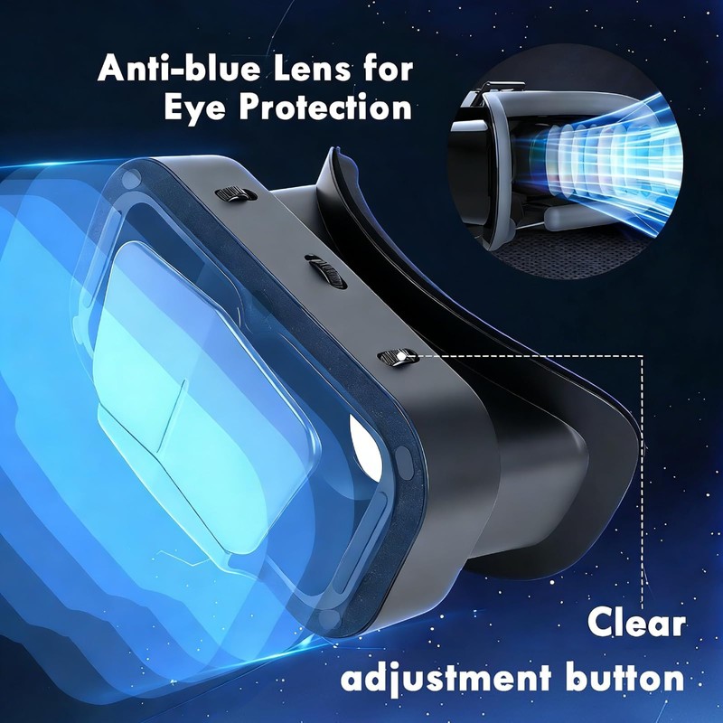Visore VR 3D per Smartphone con Telecomando, Lenti HD Anti