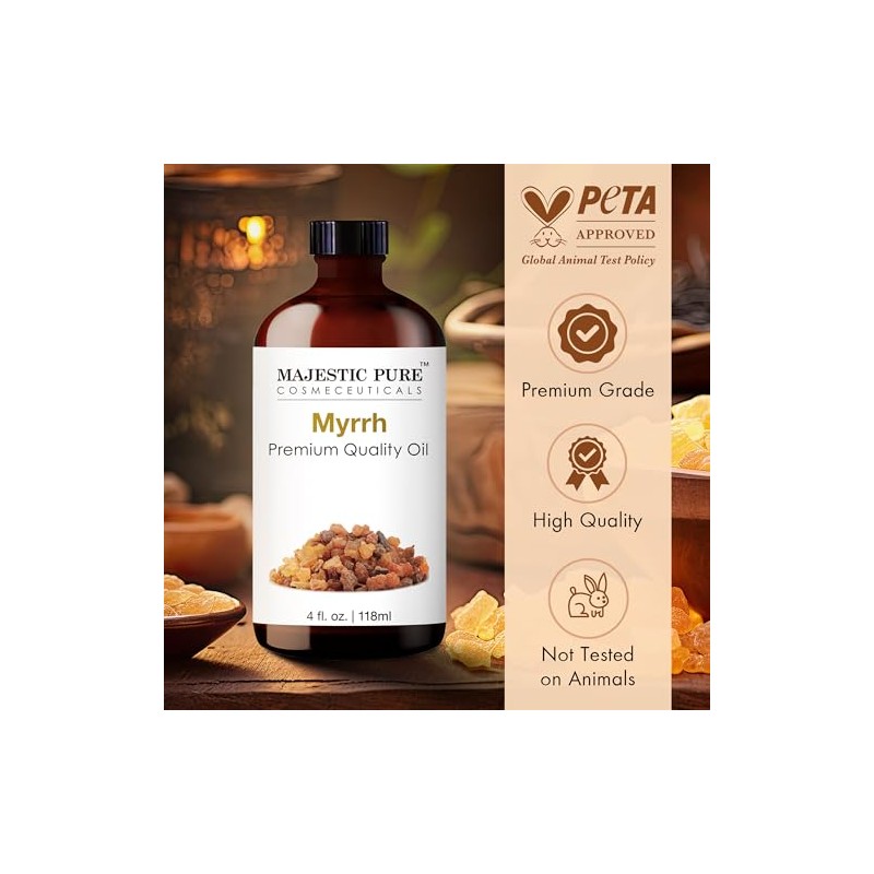 Majestic Pure Myrrh Oil, Premium Quality, 4 fl Oz