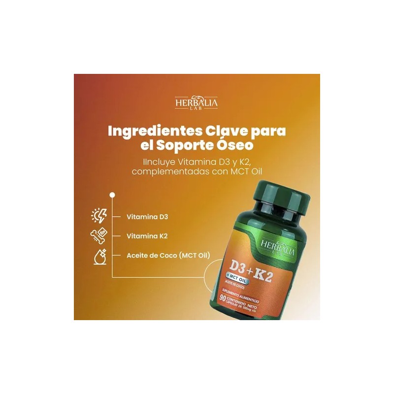 Vitamina D3 + K2 - MCT - Apoyo Óseo -