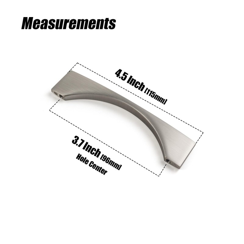 Goo-Ki Modern Zinc Alloy Cabinet Handle,3.75''(96mm) Hole Center Brushed Nickel