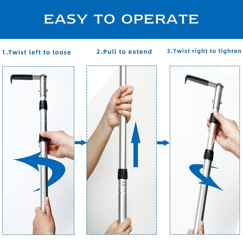 Zoegluxu Cargo Retriever Hook, 6 FT Grabber Reach Tool for