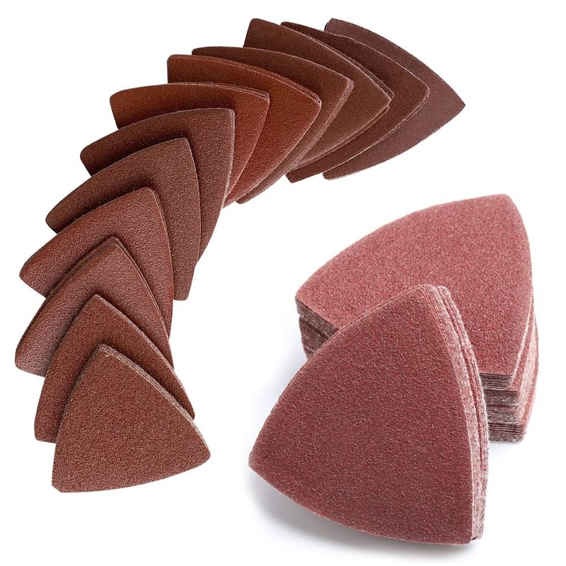 200pcs 80mm Triangle Sanding Pads Hook and Loop Grit 40/60/80/100/120/180/240