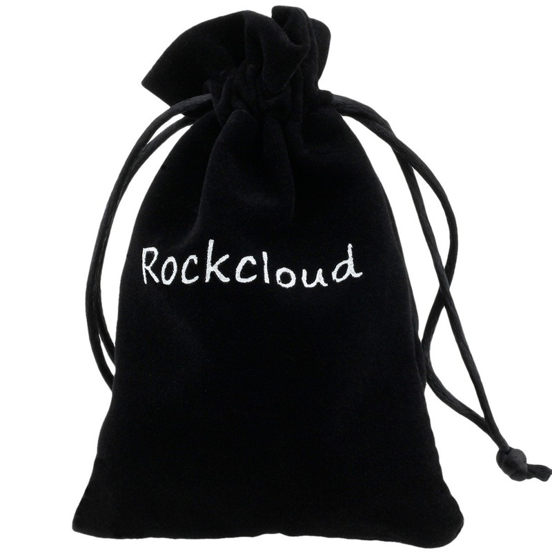 Rockcloud Worry Stone,Thumb Palm Stones for Anxiety, Healing Crystal, Black