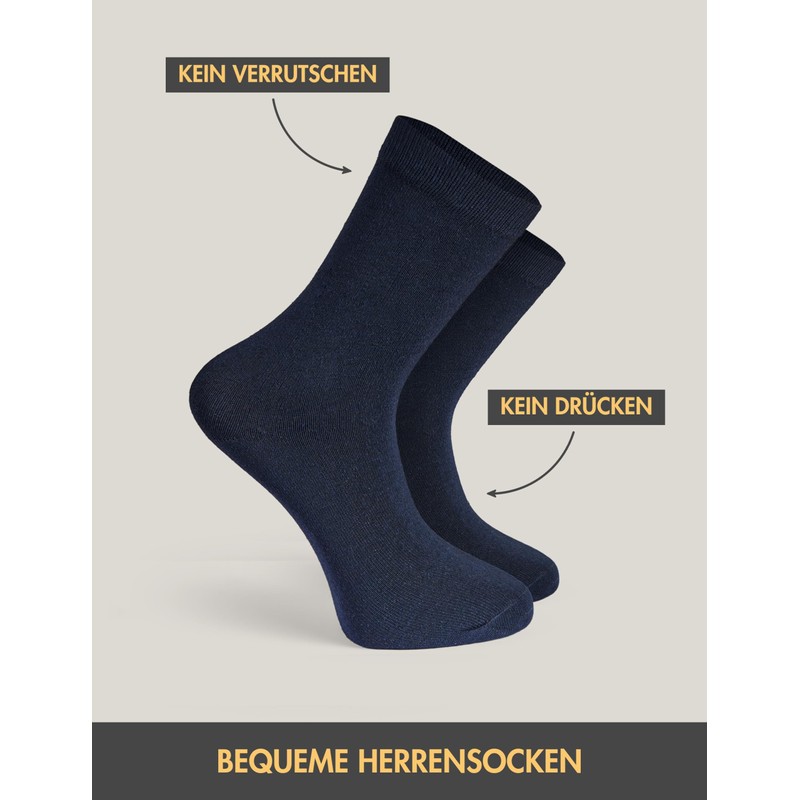 Basic Treasure 20 Pairs Men's Cotton Socks Black or Blue
