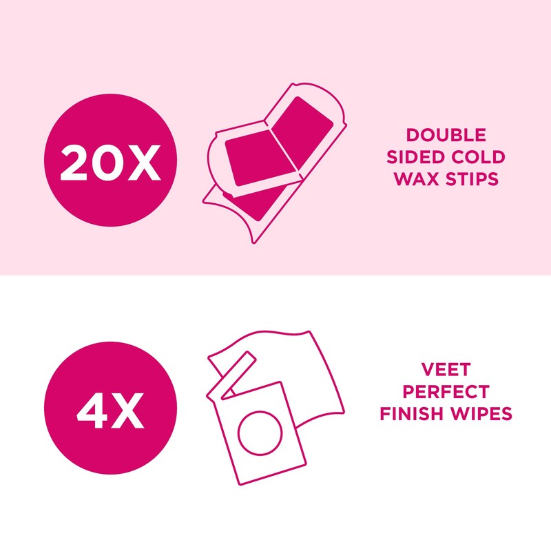 6 x Veet EasyGrip Ready to Use Wax Strips 20