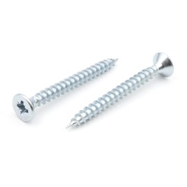 Design61 100x Holzschrauben Spanplattenschrauben Senkkopf 6x60mm PZ-Antrieb Vollgewinde für Innen & Außen geeignet für Holz Spanplatte MDF Hartholz Schrauben für Dübel Stein Beton