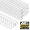 Tandefio 12 Pcs 4 ft Polycarbonate Greenhouse Panels H Connectors