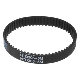 sourcing map HTD5M-305 Rubber Toothed Belt 61 Teeth Closed Loop Pulley Timing Belt 15 mm Width, 305 mm Circumference Synchronous Belt