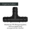 Baumaxxe PP T-piece 90° with hose nozzle connection + 3