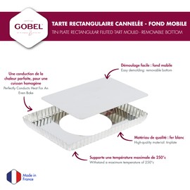 Gobel 290 x 205 mm Fluted Tart Mould Loose Base