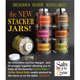 Salts of the 7 Seas Brittany Gray Sea Salt- Presented in Clear Acrylic Stacker Jar