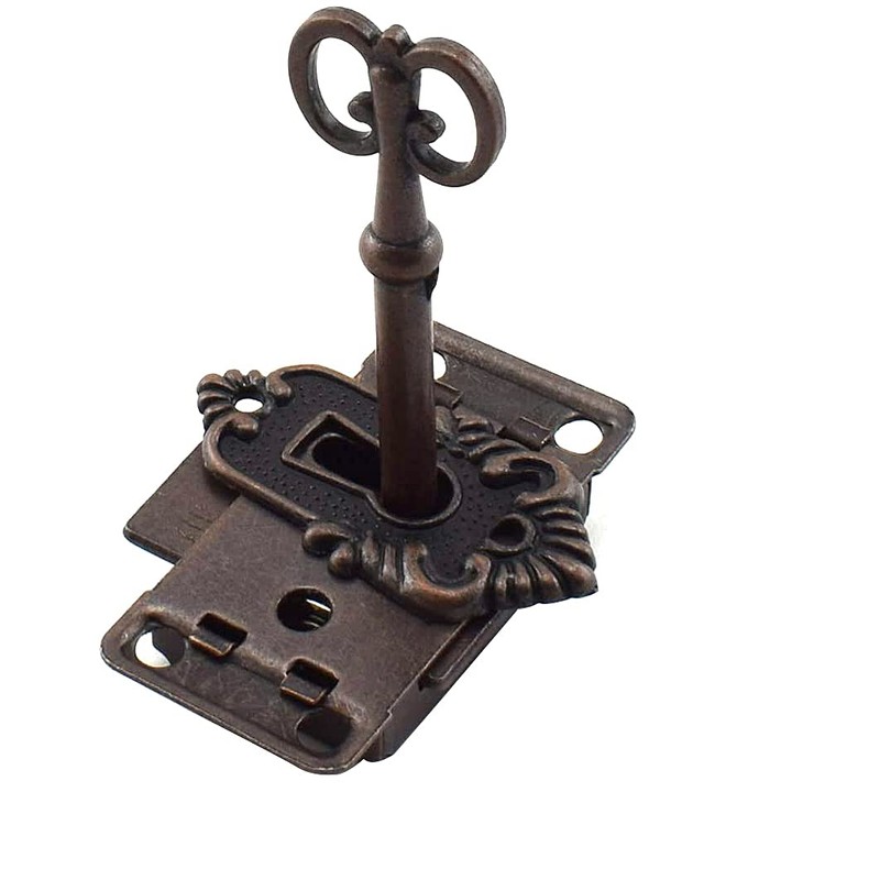 Shiwaki Furniture Lock Antique Red Bronze Cabinet Lock Old Lock