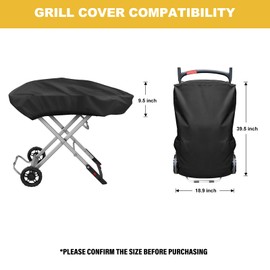 tonhui Grill Cover for Weber Traveler Portable Gas Grill 9010001, Outdoor Heavy Duty Waterproof Oxford Fabric Weather Resistant