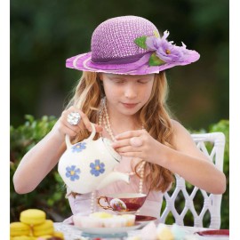 Mozlly Tea Party Cute Hats for Girls and Boys - One Size, 7.75 Inches - Purple
