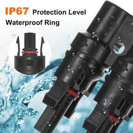 M METERXITY 5-Pair Solar Panel Connector 2 to 1 T Branch Parallel Adapter 2 Way 1500V IP67 Solar Panel Splitter for Parallel Connection Solar Panel Cable Splitter Coupler [M/FF & F/MM]