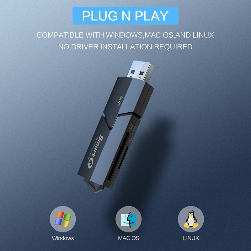 SmartQ C307 DUO Lector de tarjetas SD portátil USB 3.0