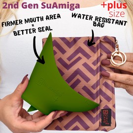 CIRCE CARE 2nd Gen SuAmiga Collapsible Female Urination Device Upgraded (Firm Top for Better Seal); Large Women Pee Funnel with Waterproof Bag; Portable Female Urinal to Pee Standing Up (Plus size)